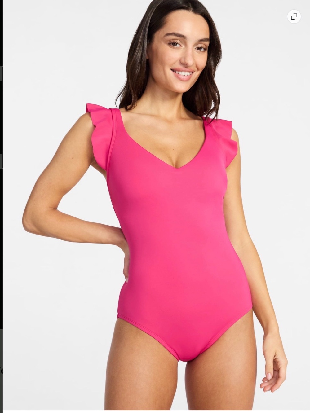 Time and Tru Women’s Plus Size Ruffle Strap One Piece Swimsuit